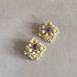 Ivana Purple Crystal Stud Earrings! - Ahseya & Co