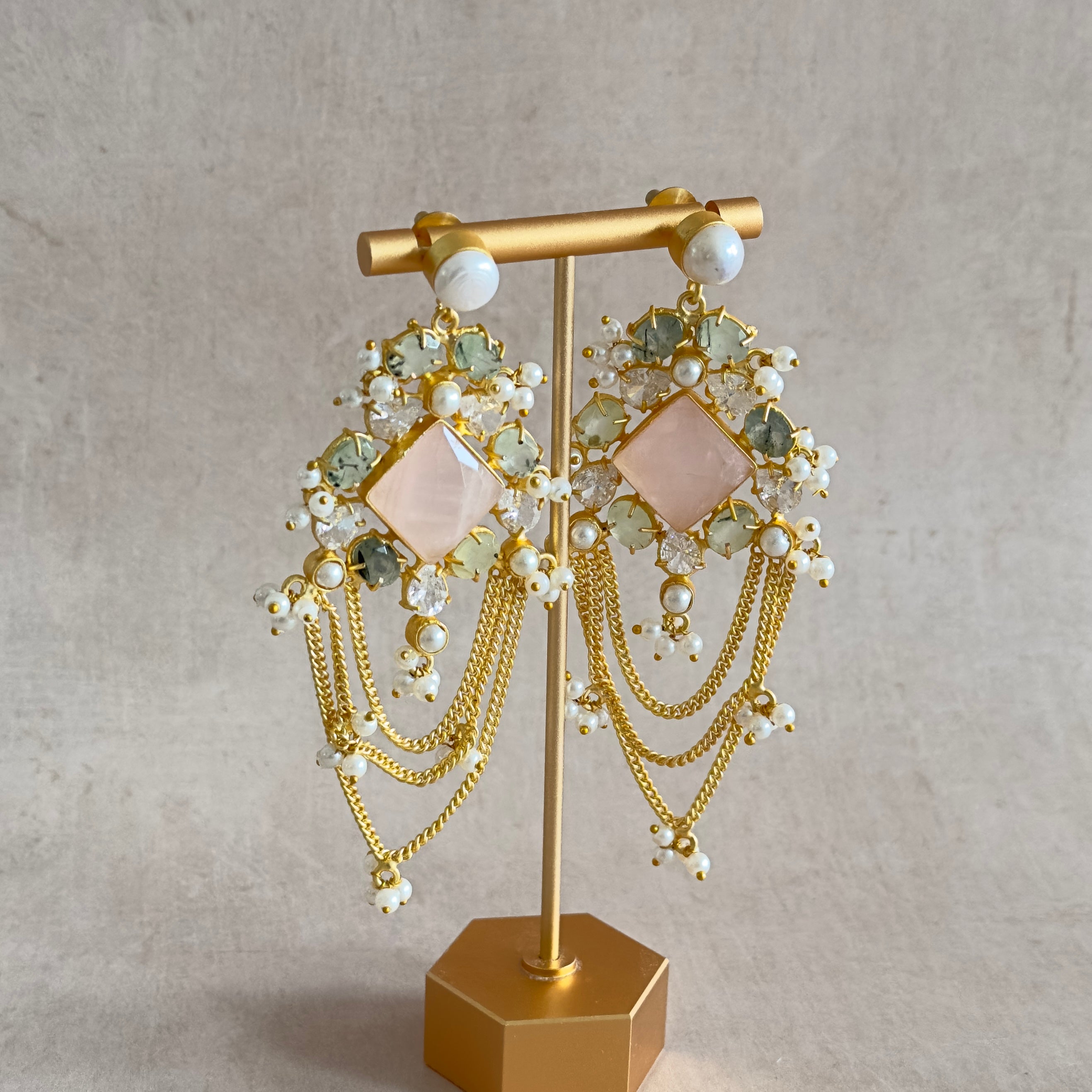 Dina Pink Drop Earrings - Ahseya & Co
