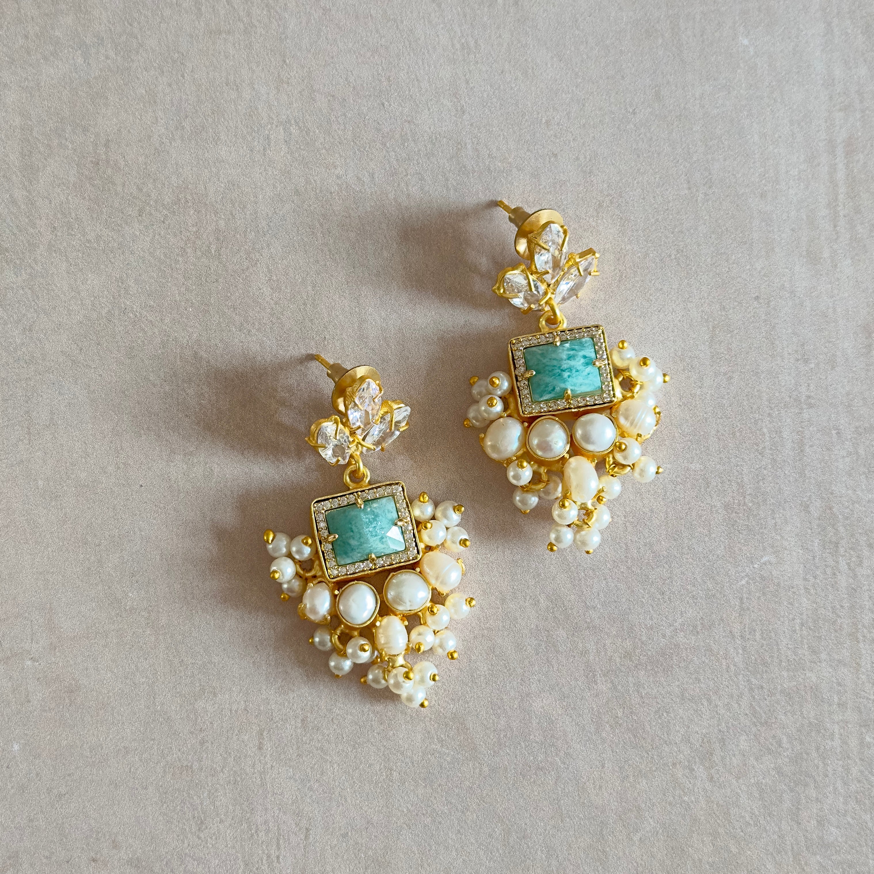 Abigail Jade Pearl Drop Earrings - Ahseya & Co