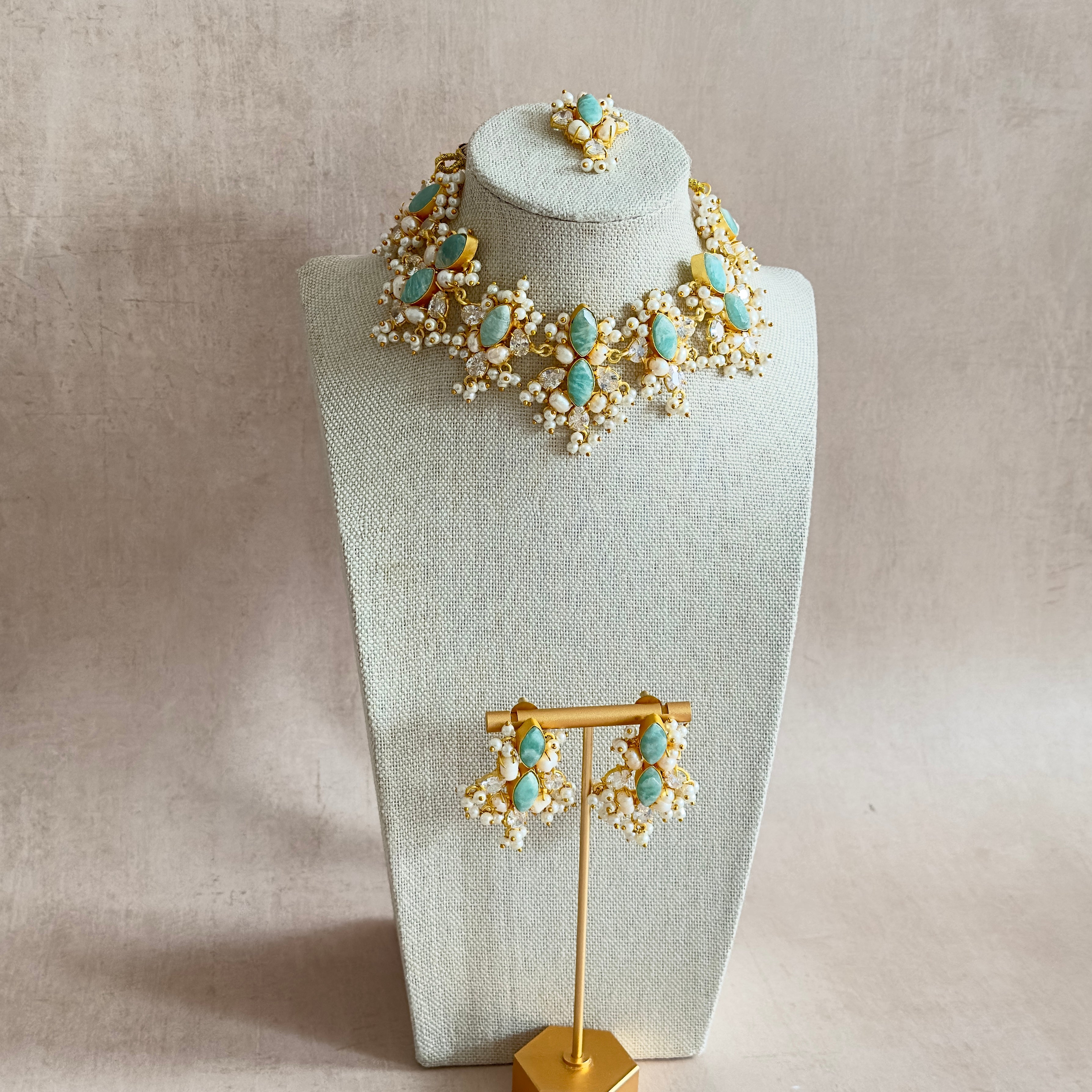 Hiba Jade Crystal Choker Set - Ahseya & Co