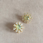 Flora Olive Crystal Stud Earrings - Ahseya & Co