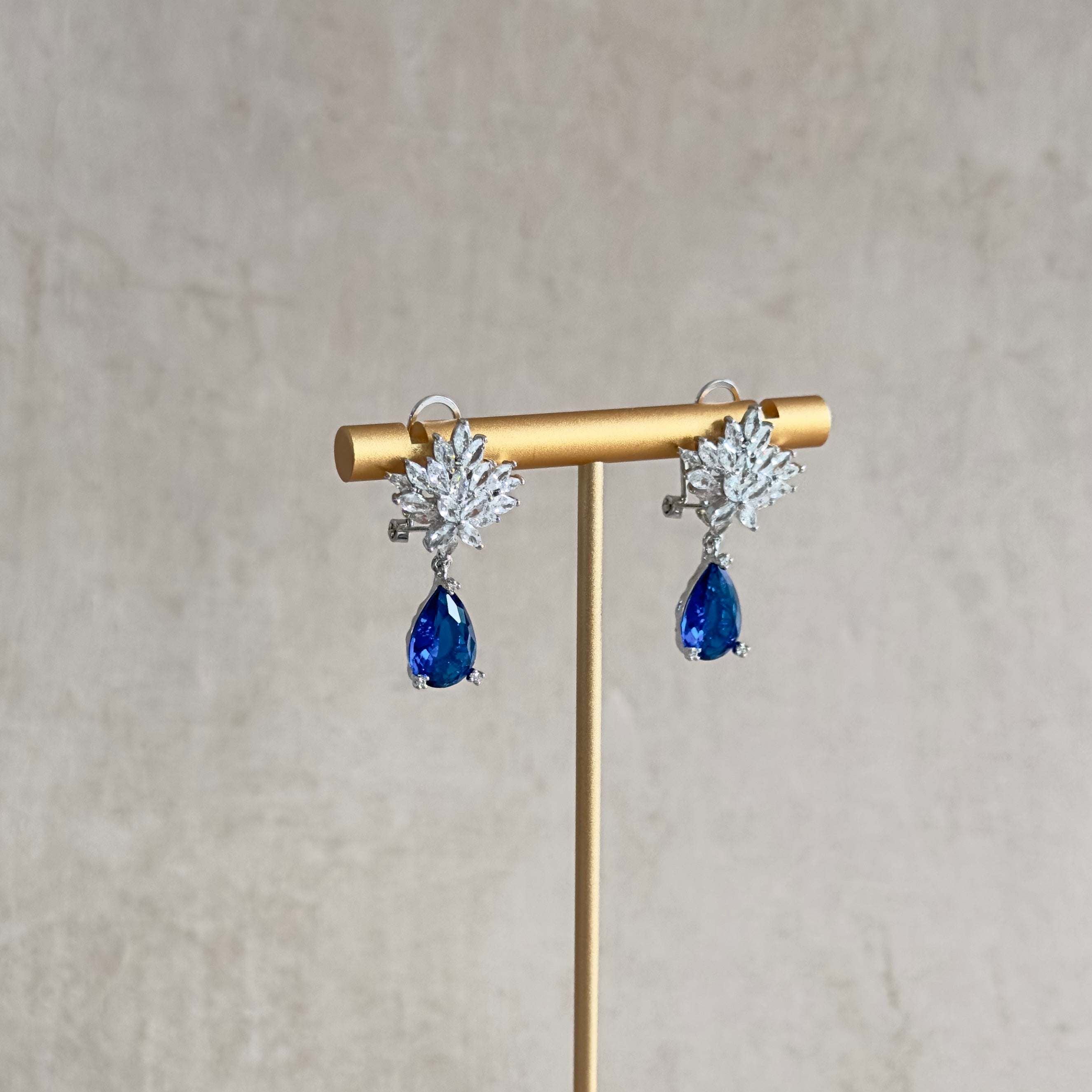 Diana Blue Crystal Earrings - Ahseya & Co