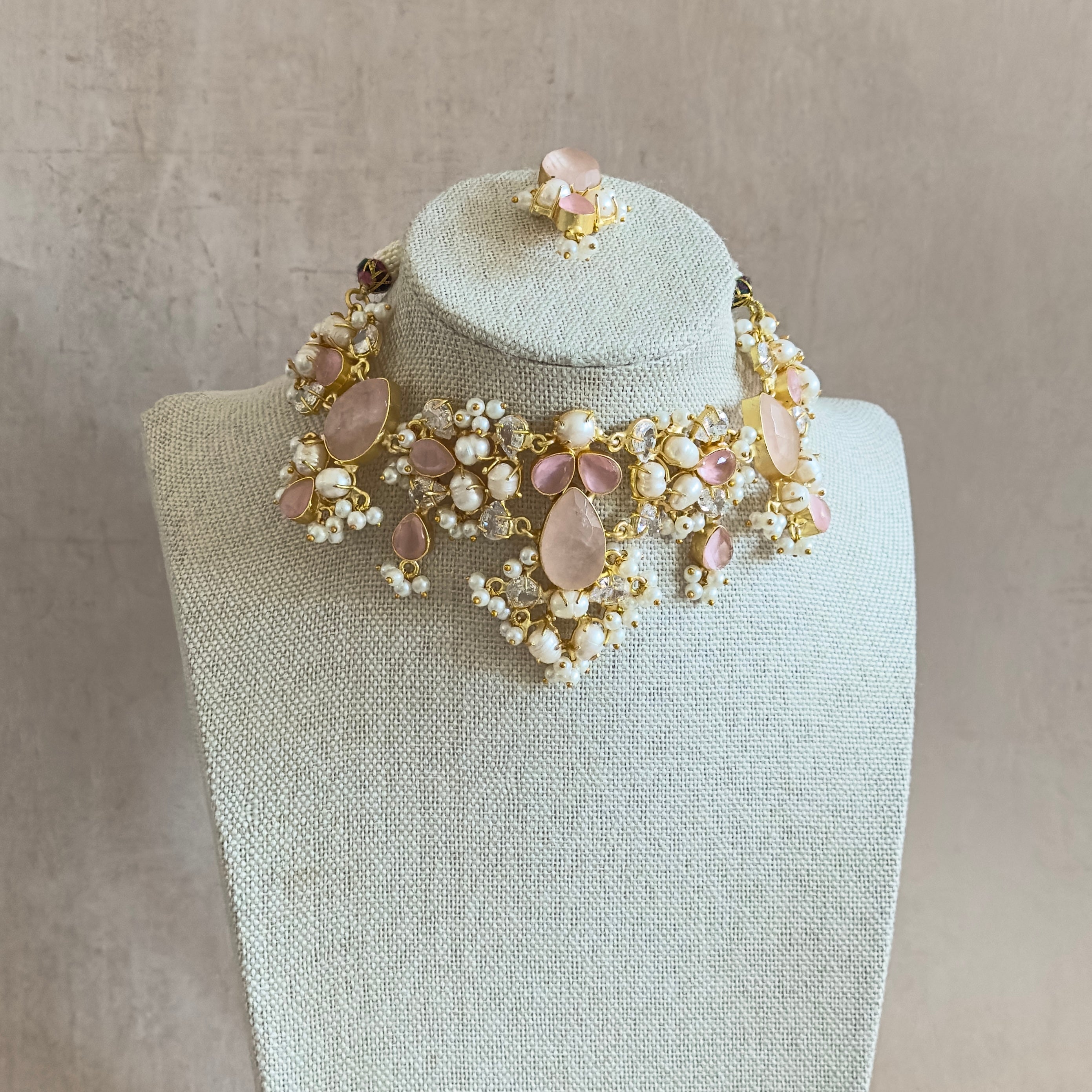 Antonia Pink Choker Set - Ahseya & Co