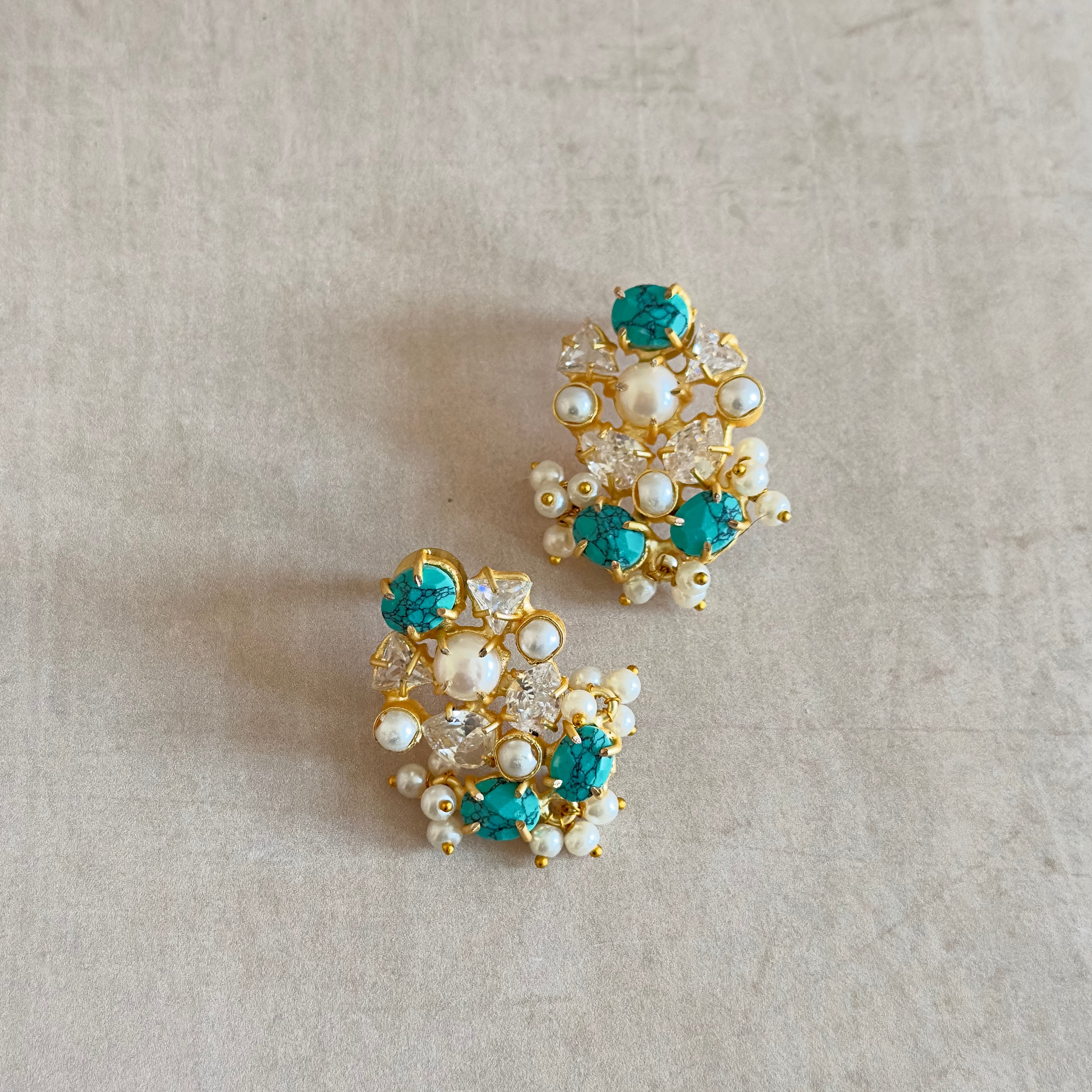 Esra Turquoise Stud Earrings - Ahseya & Co