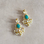 Turquoise Crystal Drop Earrings - Ahseya & Co