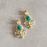 Turquoise Crystal Drop Earrings - Ahseya & Co