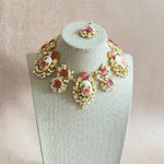 Lavera Floral Pink Necklace Set - Ahseya & Co