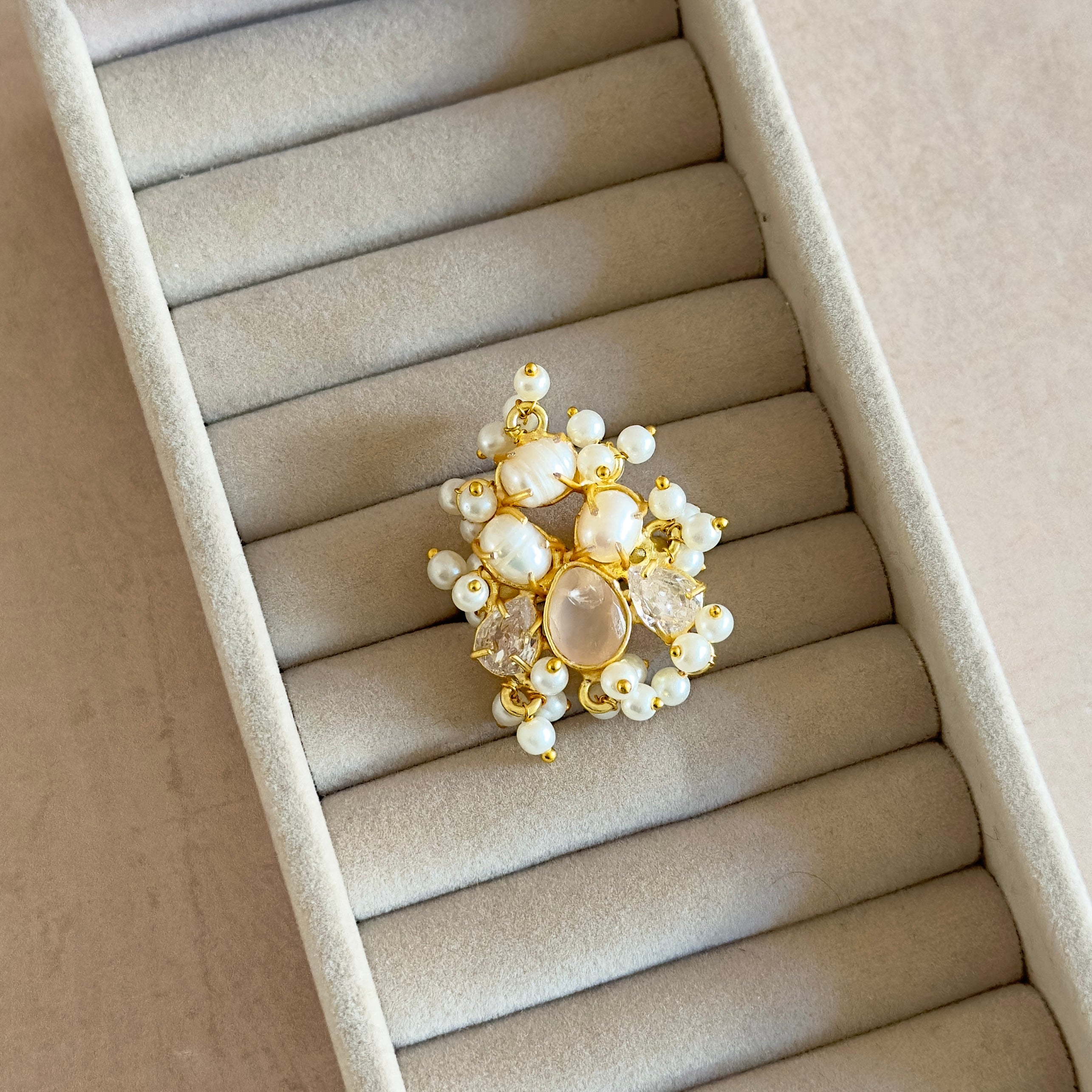 Hamna Pink Pearl Ring - Ahseya & Co