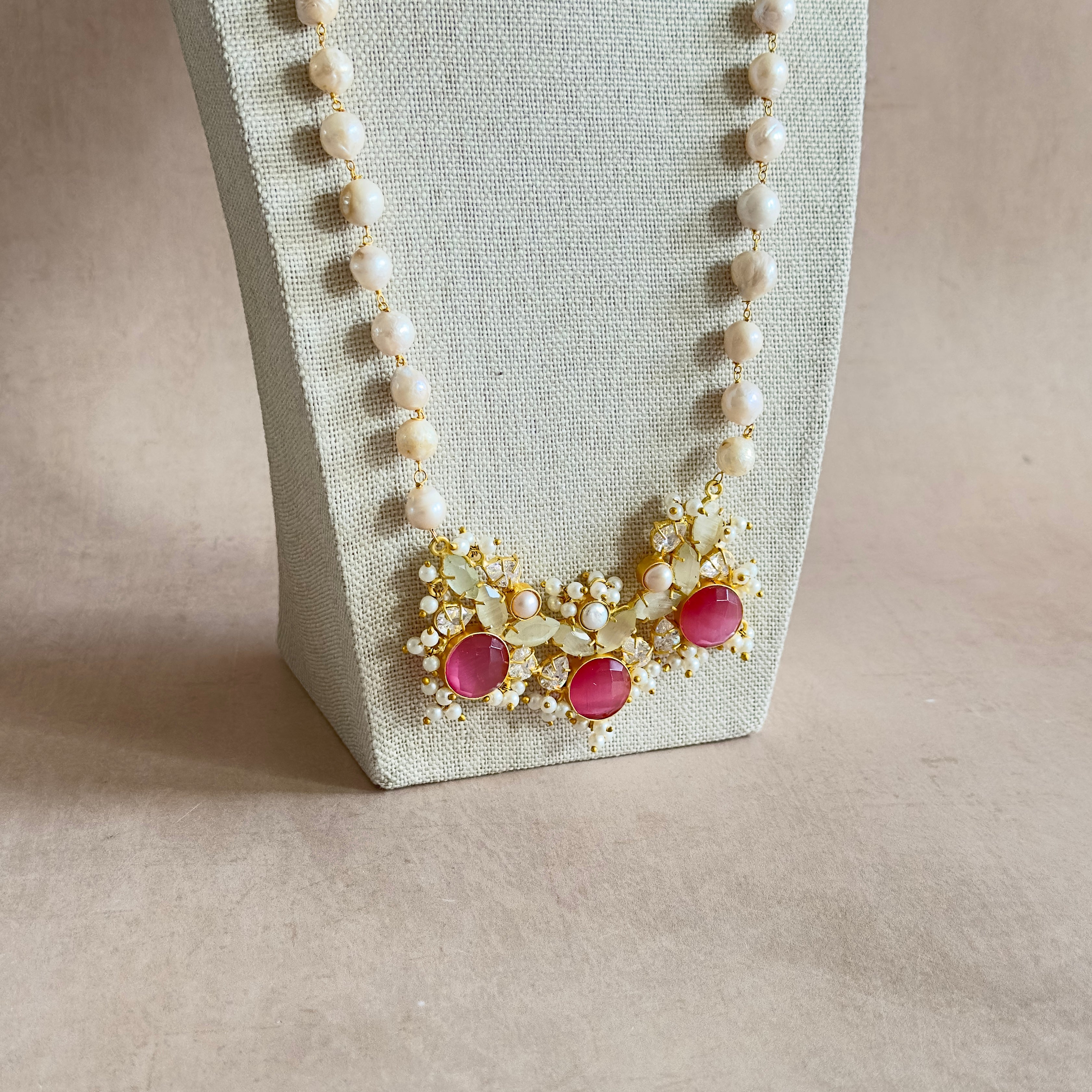 Huda Pink Pearl Mala Set - Ahseya & Co