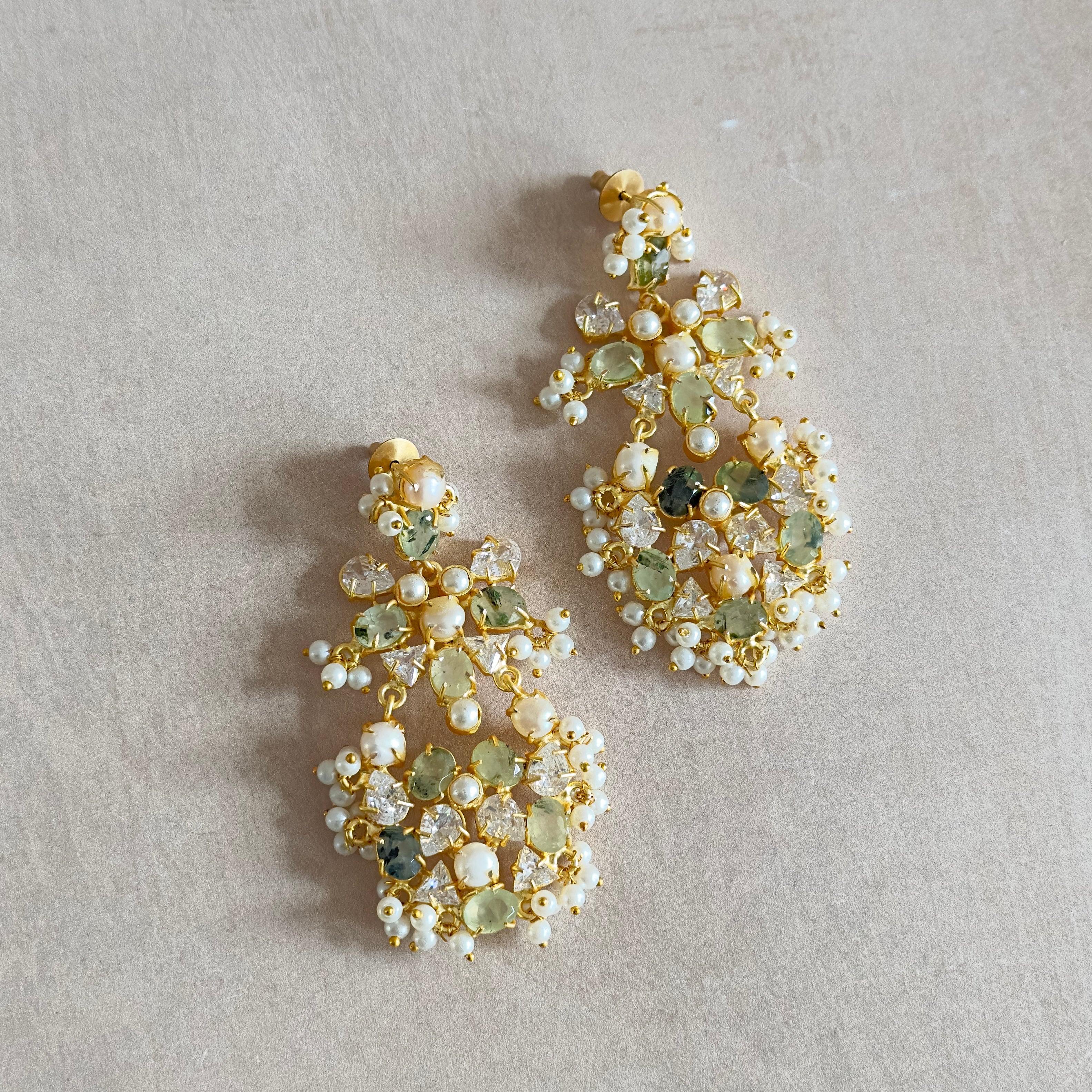 Inaaya  Olive Drop Earrings - Ahseya & Co