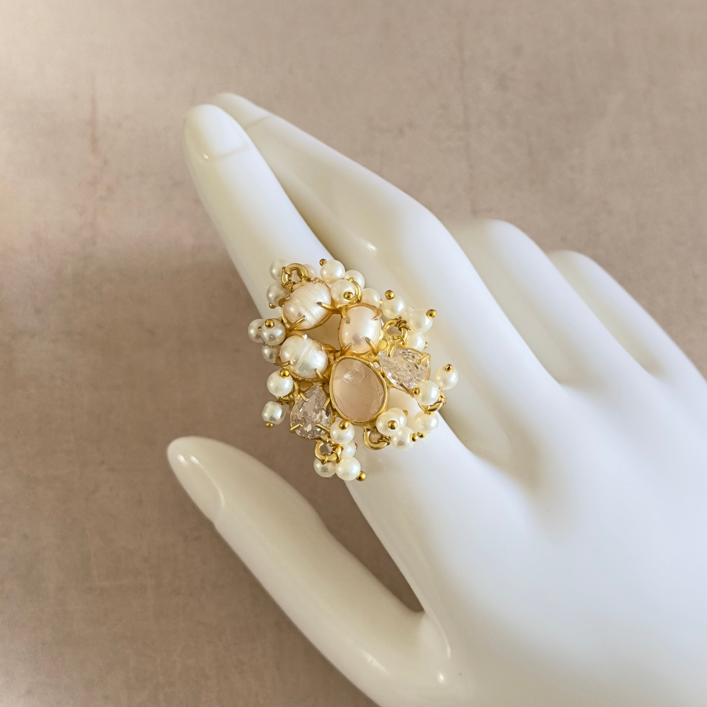 Hamna Pink Pearl Ring - Ahseya & Co