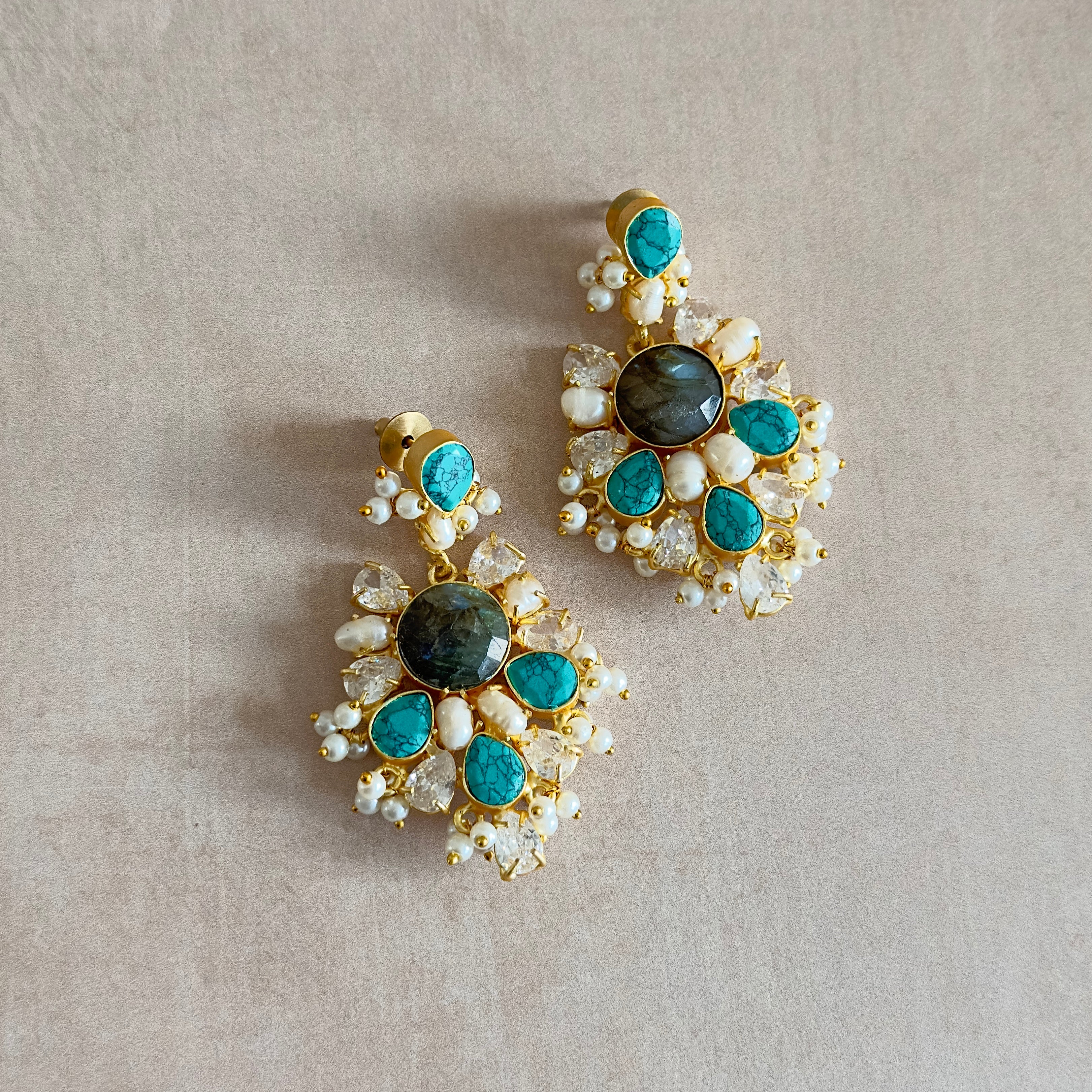Miran Turquoise Drop Earrings - Ahseya & Co