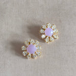 Floral Lilac Crystal Stud Earrings - Ahseya & Co