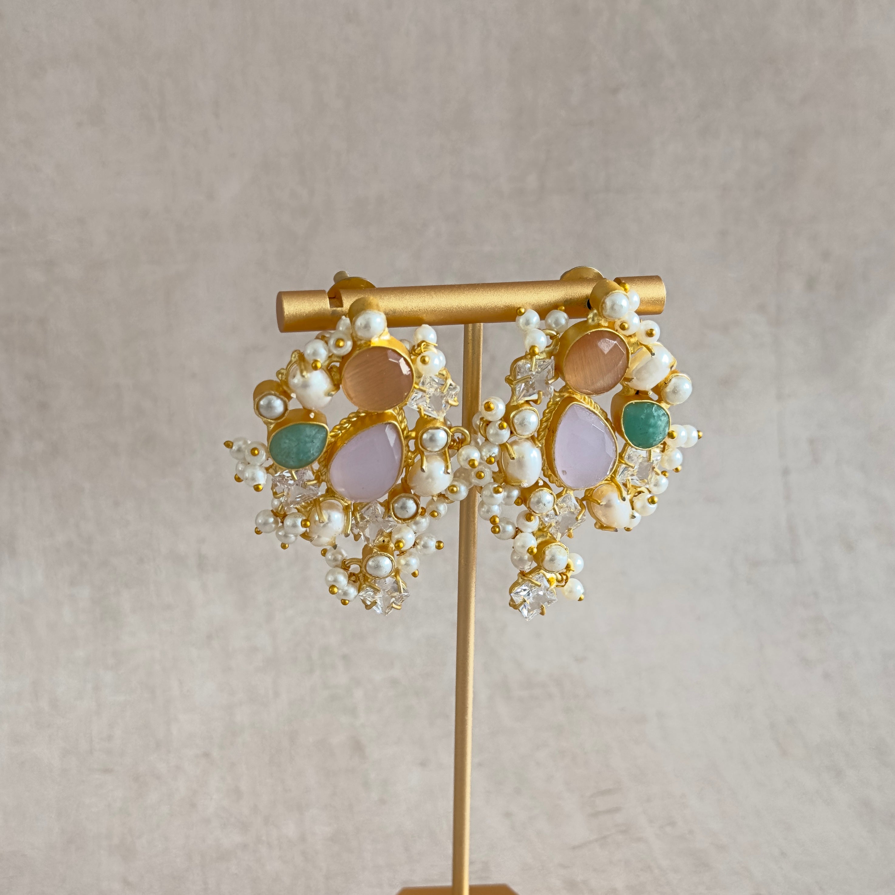 Ozara Lilac Pearl Stud Earrings - Ahseya & Co