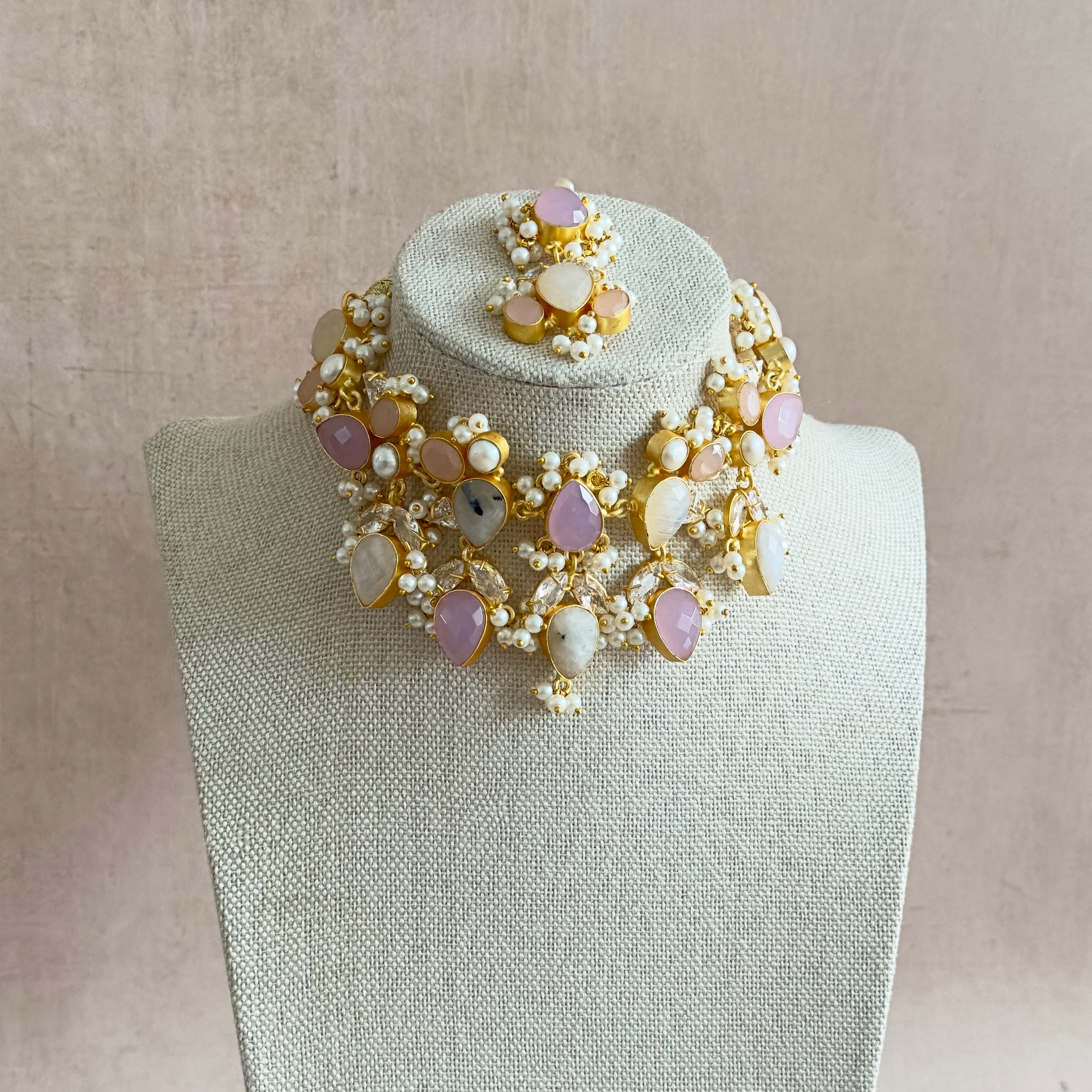 Nawal Lilac Choker Set - Ahseya & Co