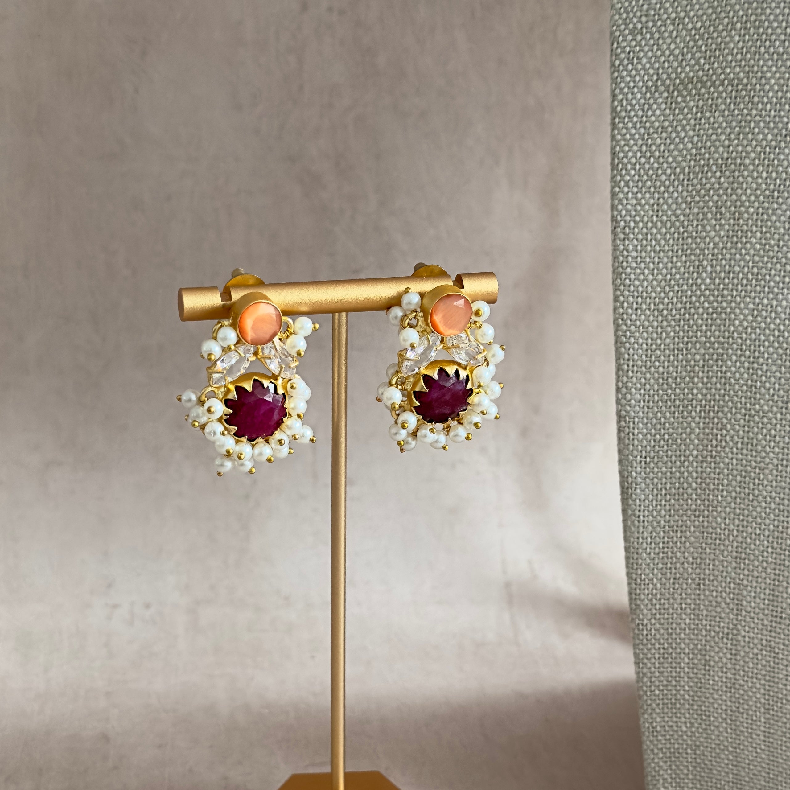 Dilnaz Maroon Necklace Set - Ahseya & Co