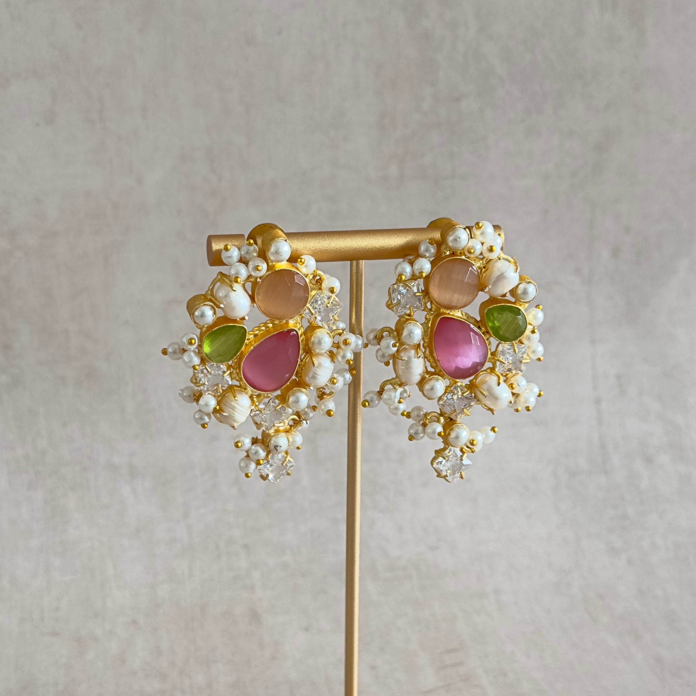 Ozara Pink Crystal Earrings - Ahseya & Co