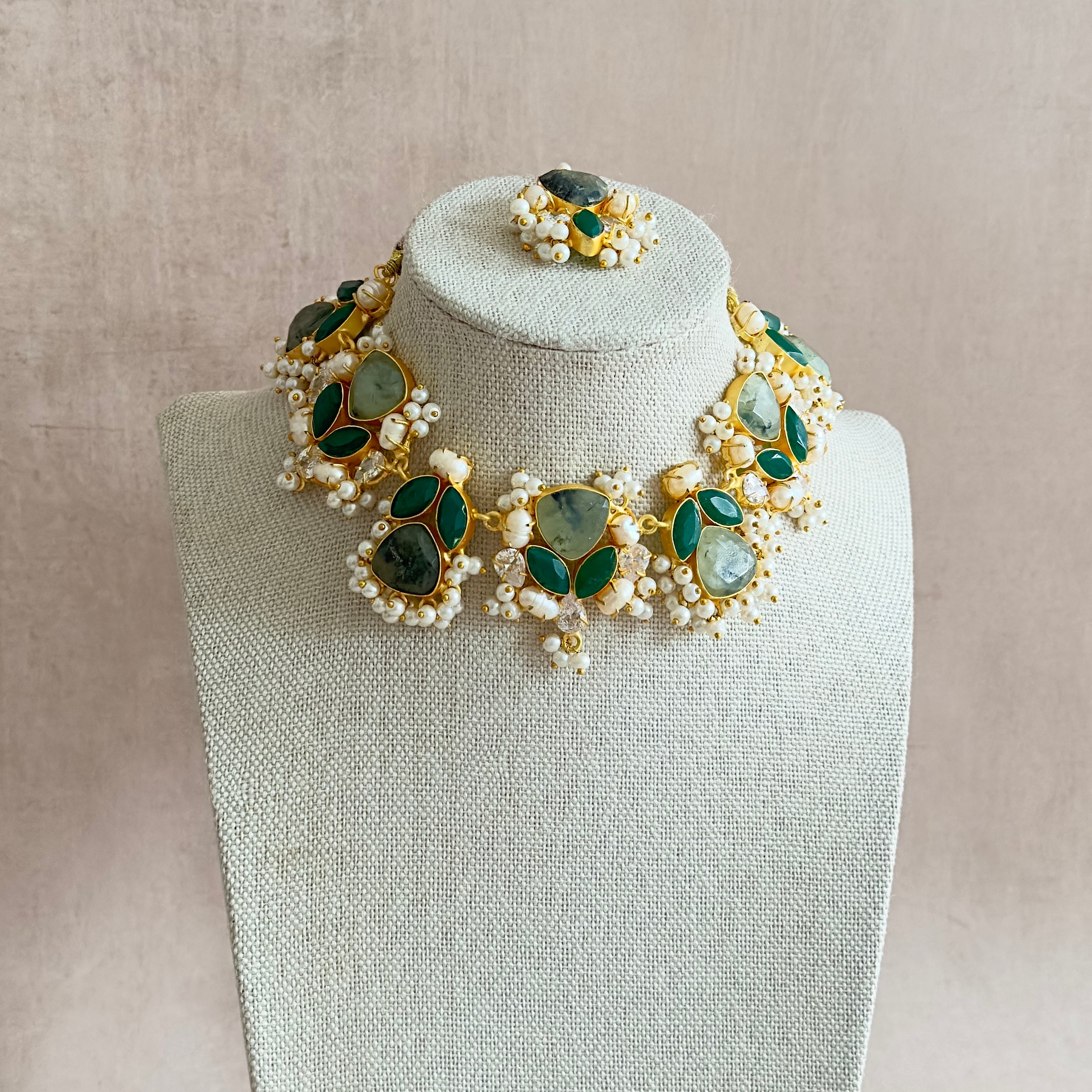 Giselle Green Choker Set - Ahseya & Co