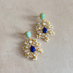 Imaanah Navy Crystal Drop Earrings - Ahseya & Co