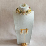 Layali Olive Peach Choker Set - Ahseya & Co