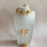 Layali Olive Peach Choker Set - Ahseya & Co