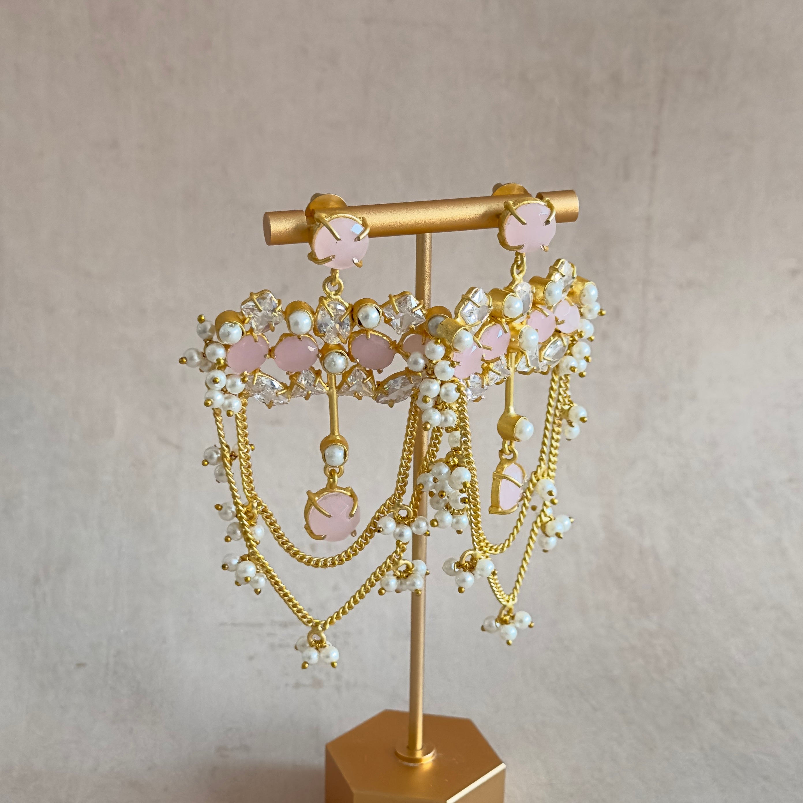 Jazlyn Pink Drop Earrings - Ahseya & Co