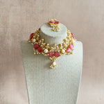 Ranya Pink Crystal Necklace Set - Ahseya & Co