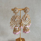 Aman Pink Kundan Drop Earrings - Ahseya & Co