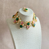 Kaelani Green Crystal Necklace Set - Ahseya & Co