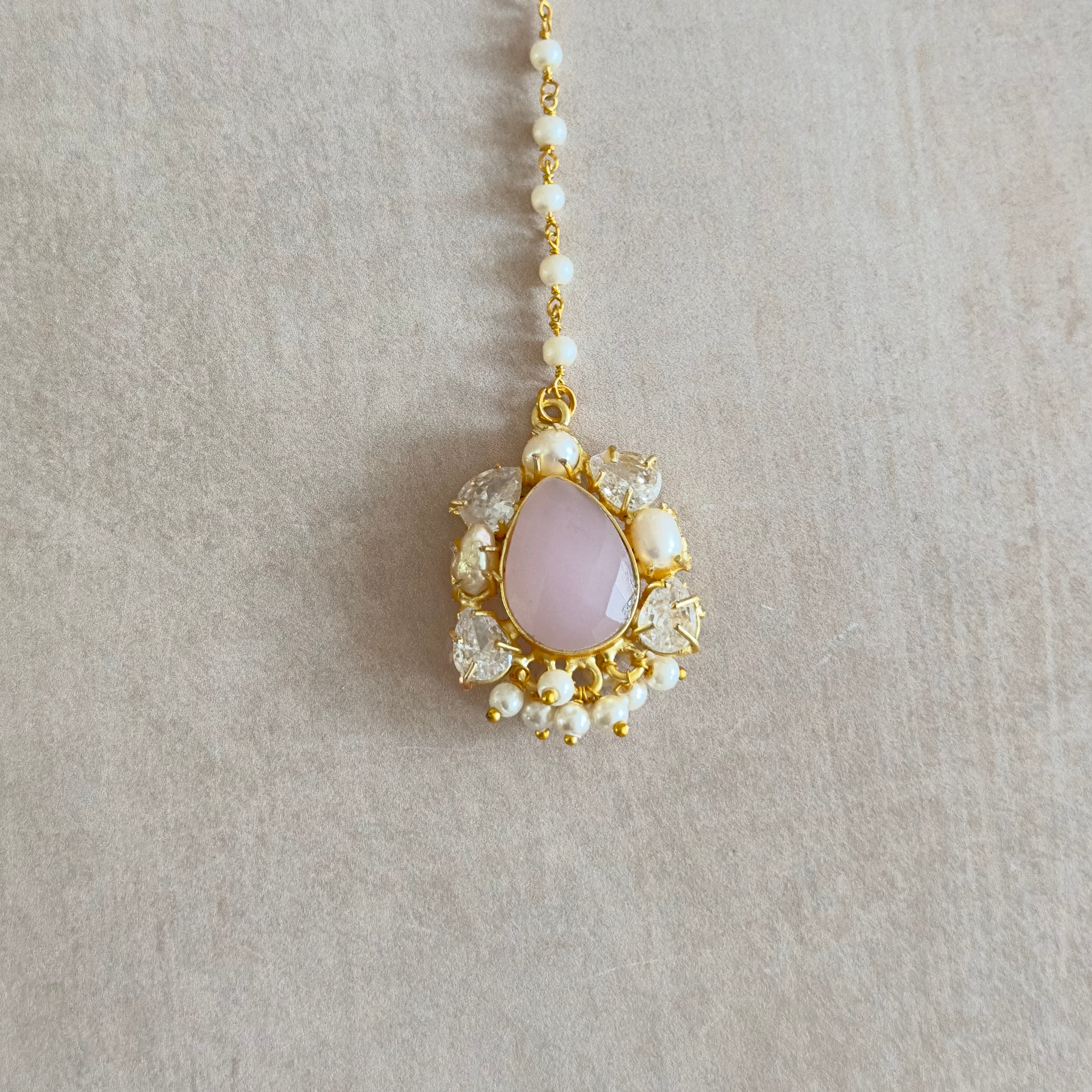 Laurel Pink Crystal Choker Set - Ahseya & Co