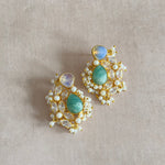 Yalina Mint Crystal Stud Earrings - Ahseya & Co