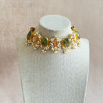 Layali Olive Peach Choker Set - Ahseya & Co