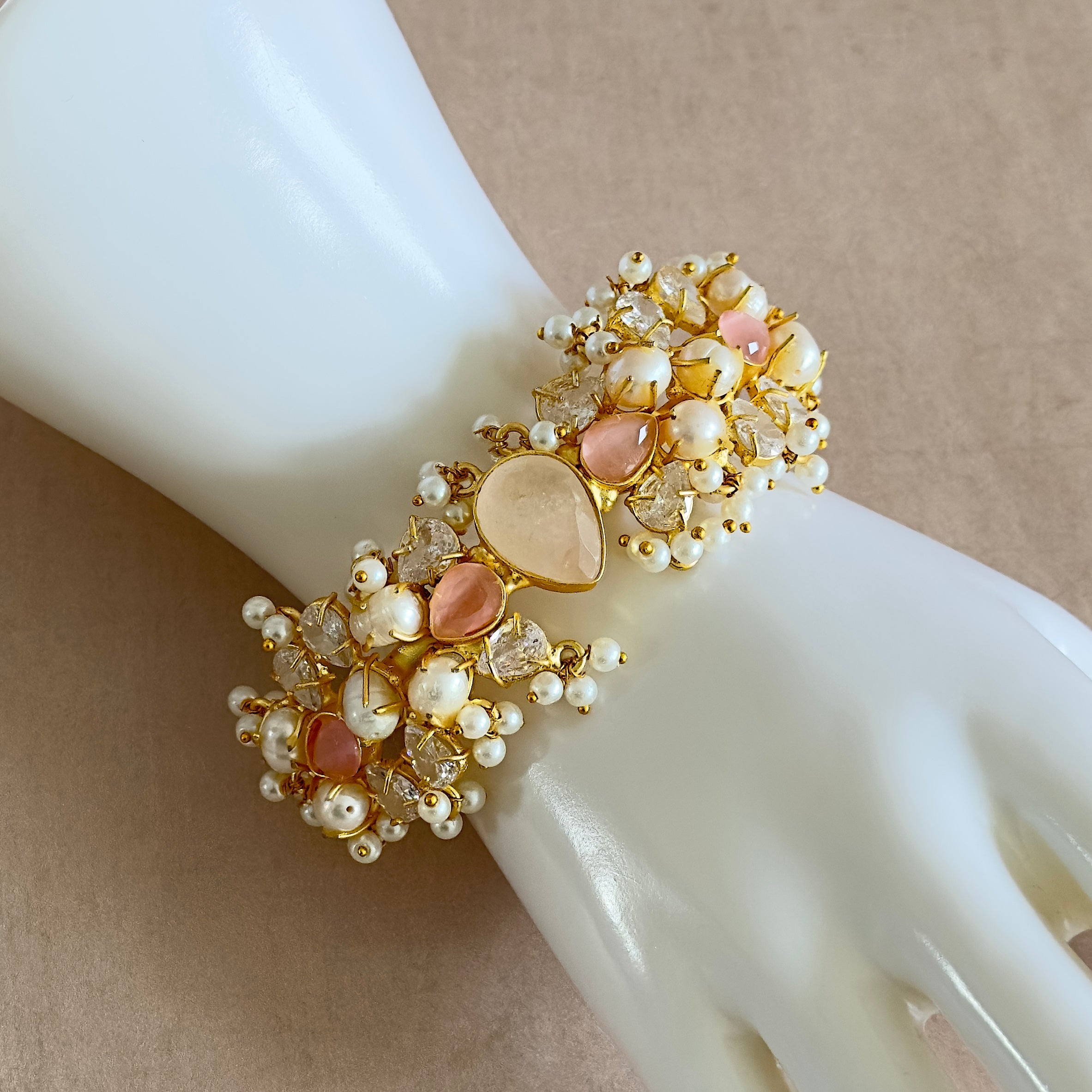 Antonia Pink Cuff Bracelet - Ahseya & Co