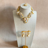 Berta Crystal Pearl Necklace Set - Ahseya & Co