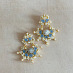 Carima Blue Crystal Drop Earrings - Ahseya & Co