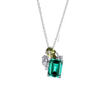 Ashlyn Green Crystal Silver Necklace - Ahseya & Co