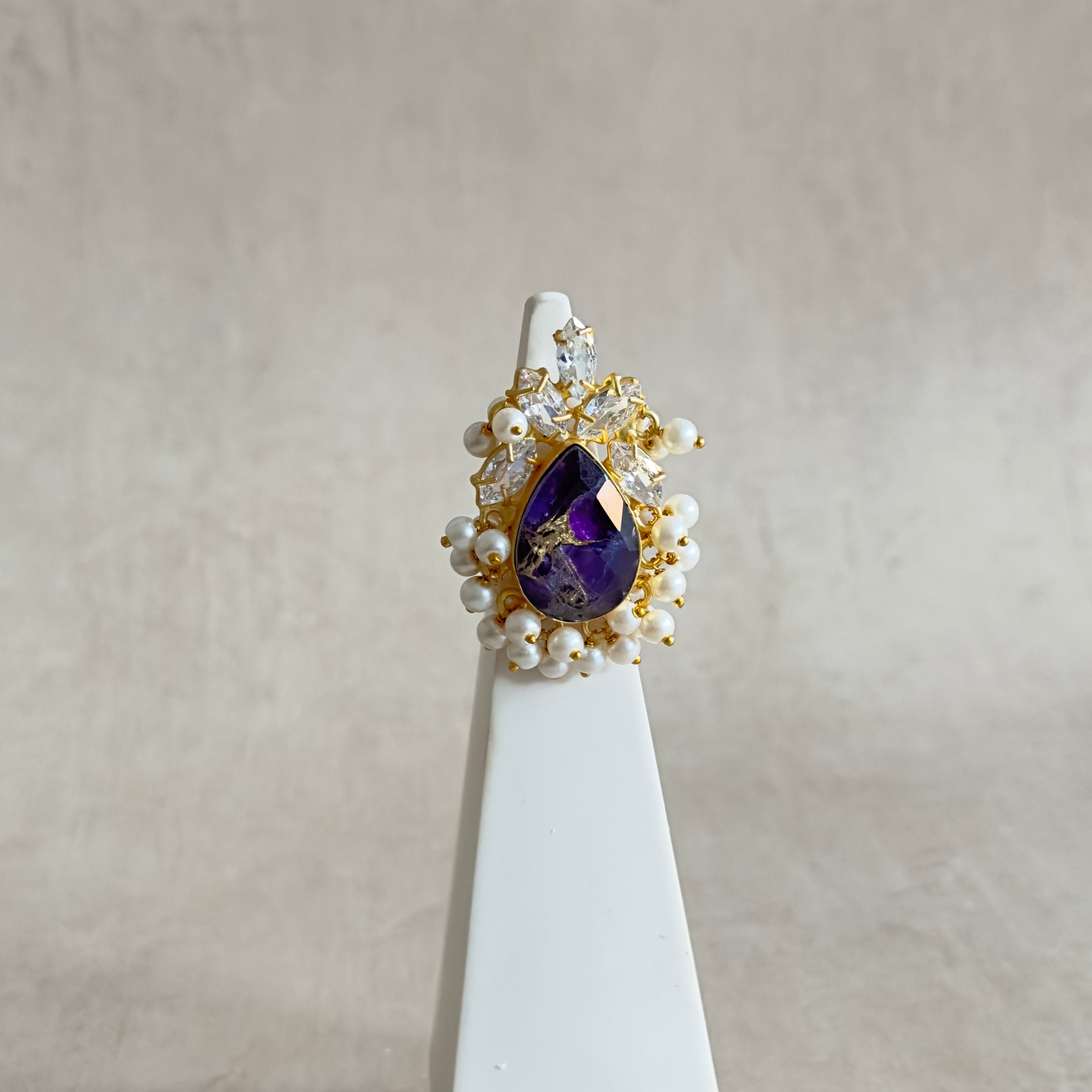 Blake Purple Crystal Ring - Ahseya & Co