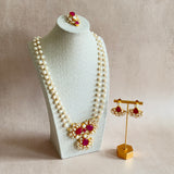 Naya Fuchsia Pearl Mala Set - Ahseya & Co