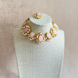 Laurel Pink Crystal Choker Set - Ahseya & Co