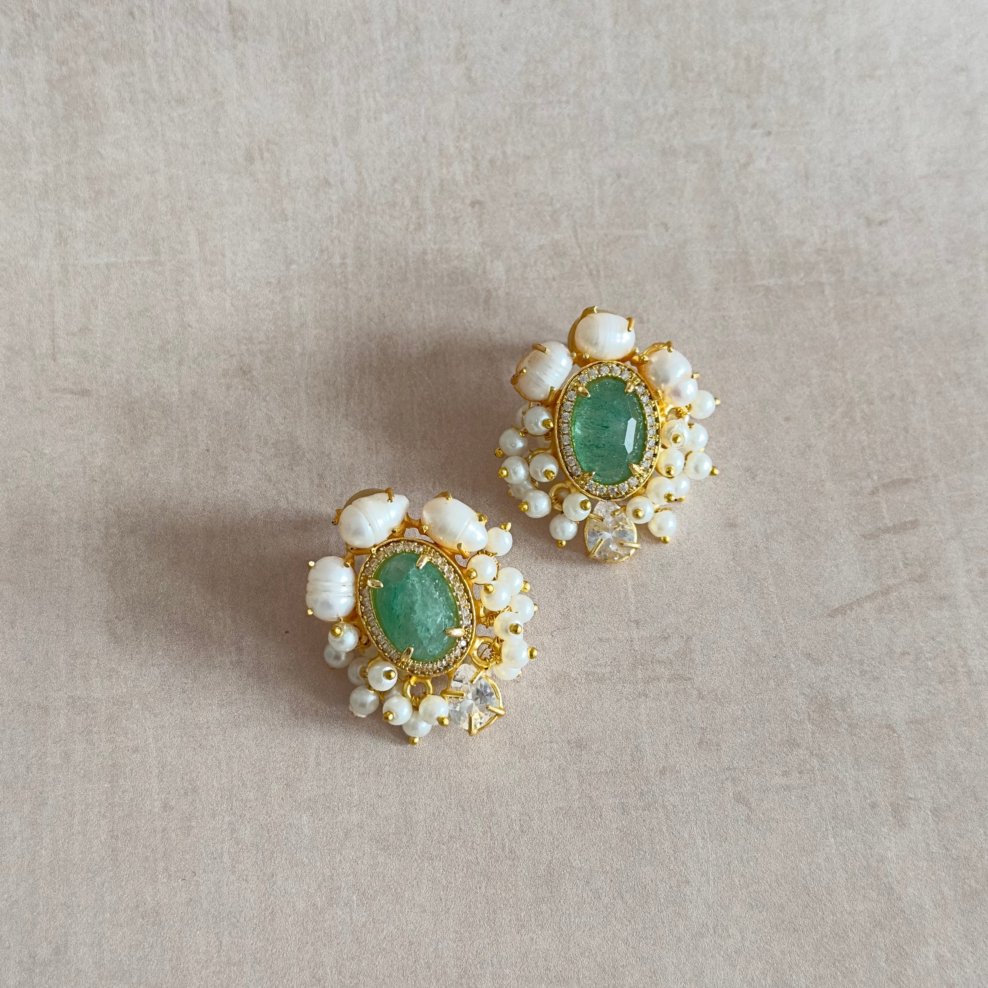 Kairen Mint Stud Earrings - Ahseya & Co