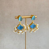 Ummara Blue Pearl Drop Earrings - Ahseya & Co