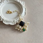 Trina Black Crystal Tikka Set - Ahseya & Co