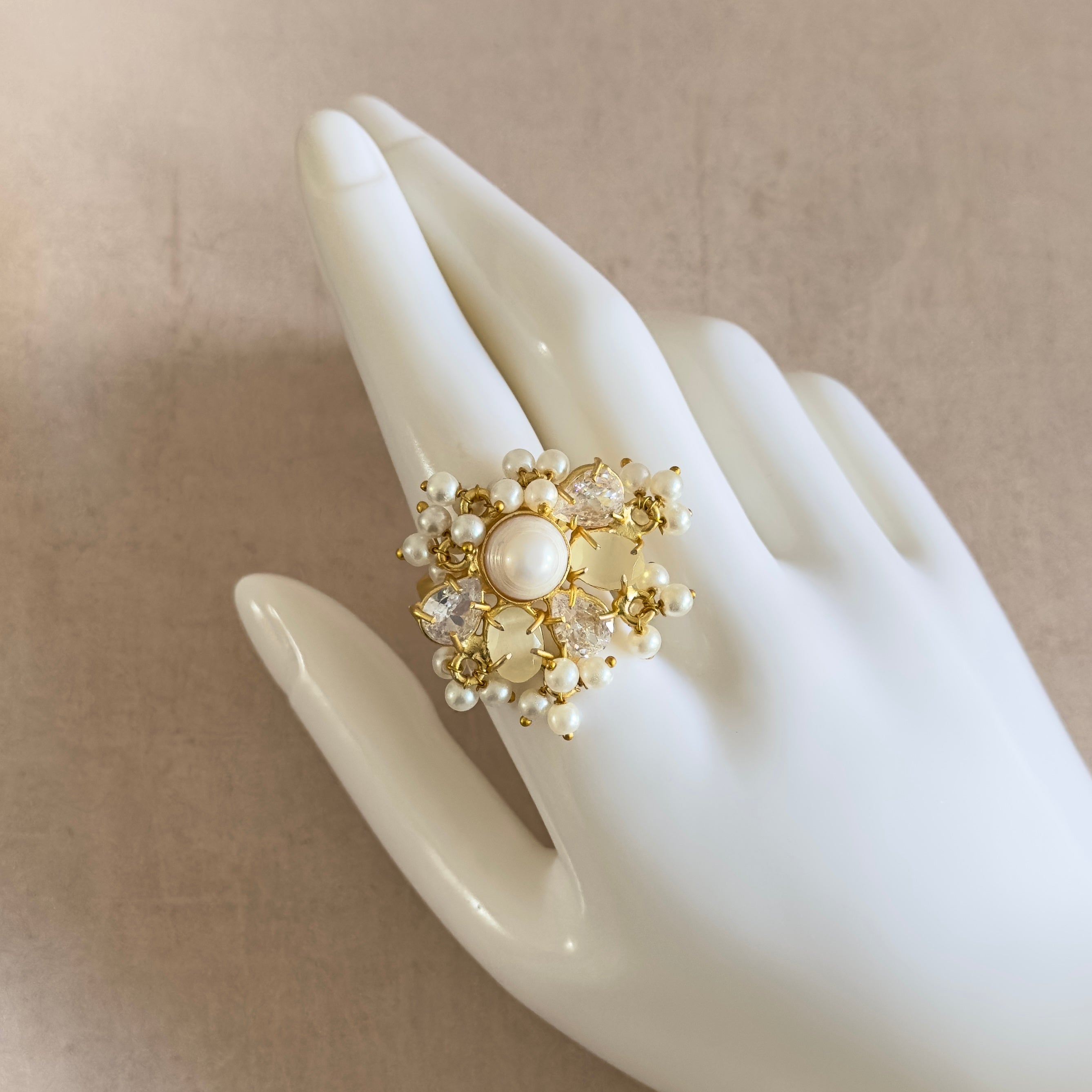 Kiara Grey Pearl Ring - Ahseya & Co