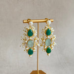 Natasha Green Pearl Drop Earrings - Ahseya & Co