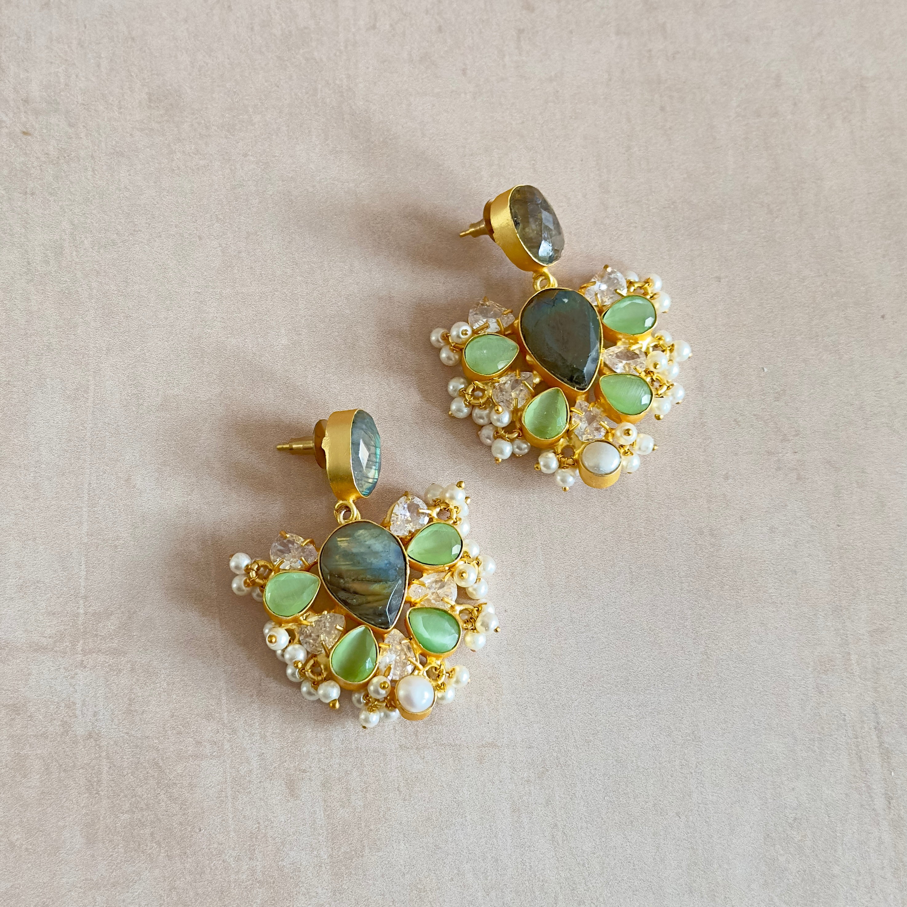 Monica Mint Drop Earrings - Ahseya & Co