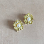 Gold Pearl Stud Earrings - Ahseya & Co