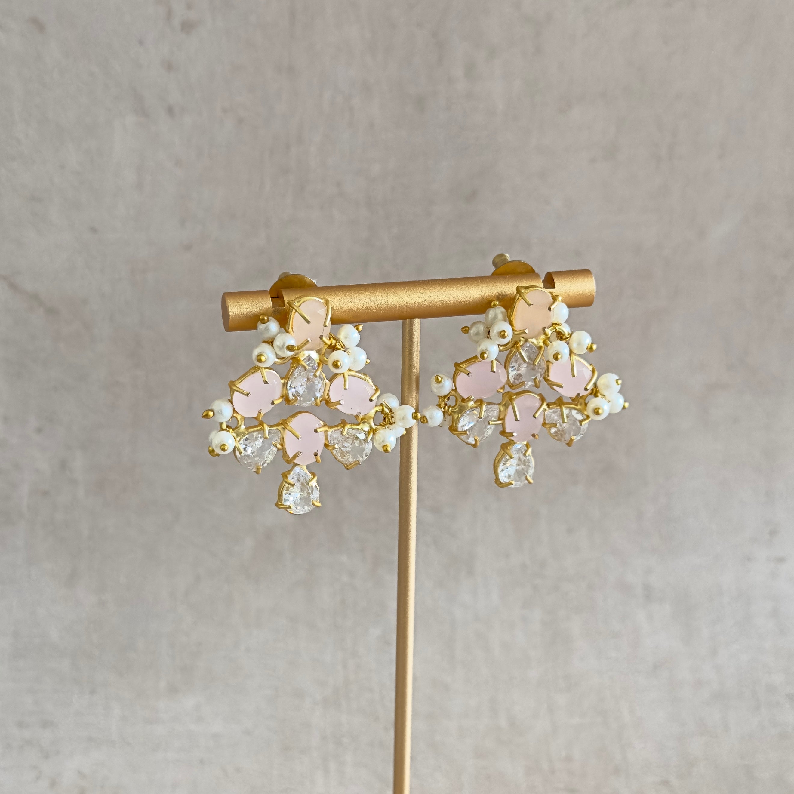 Gabriella Pink Stud Earrings - Ahseya & Co