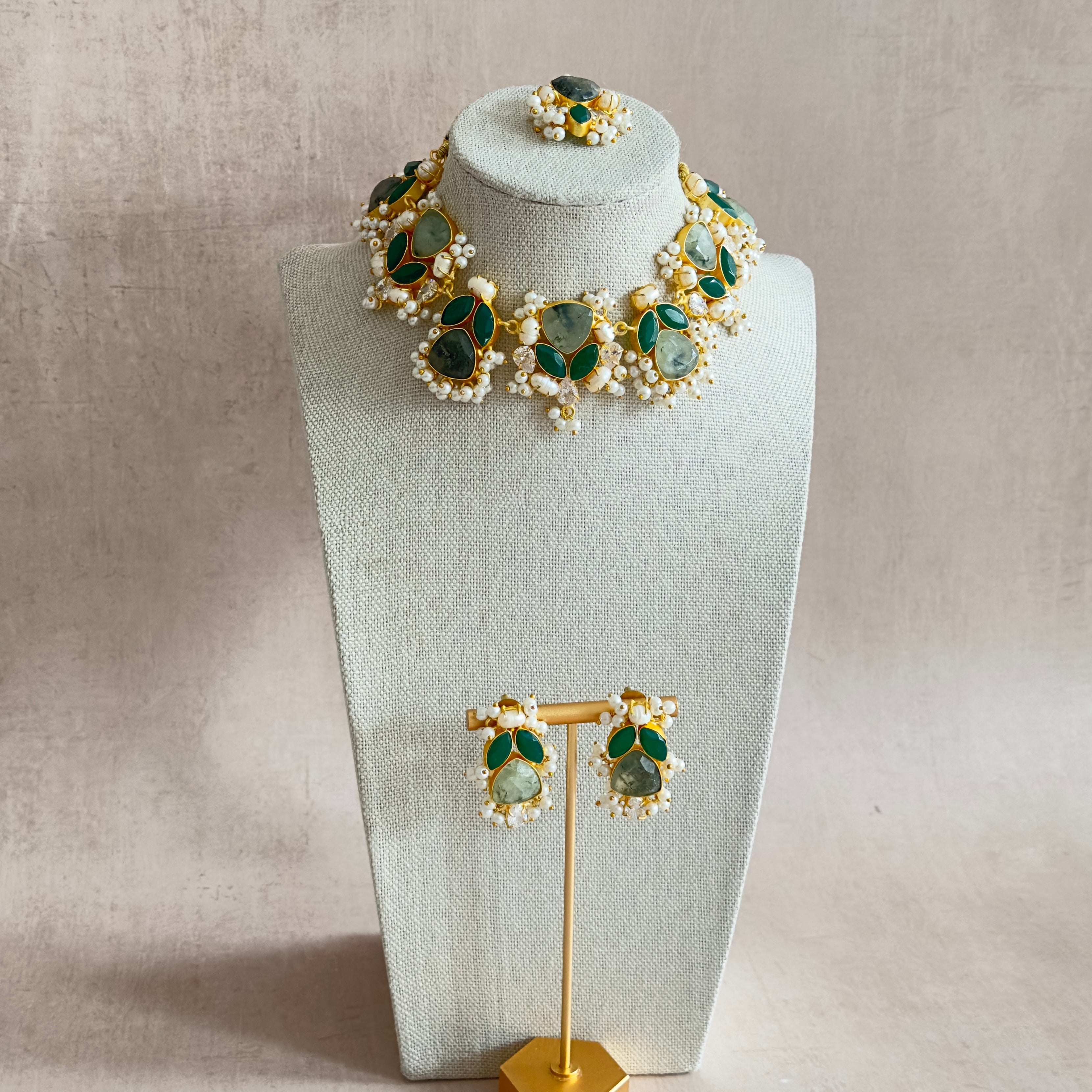 Giselle Green Choker Set - Ahseya & Co