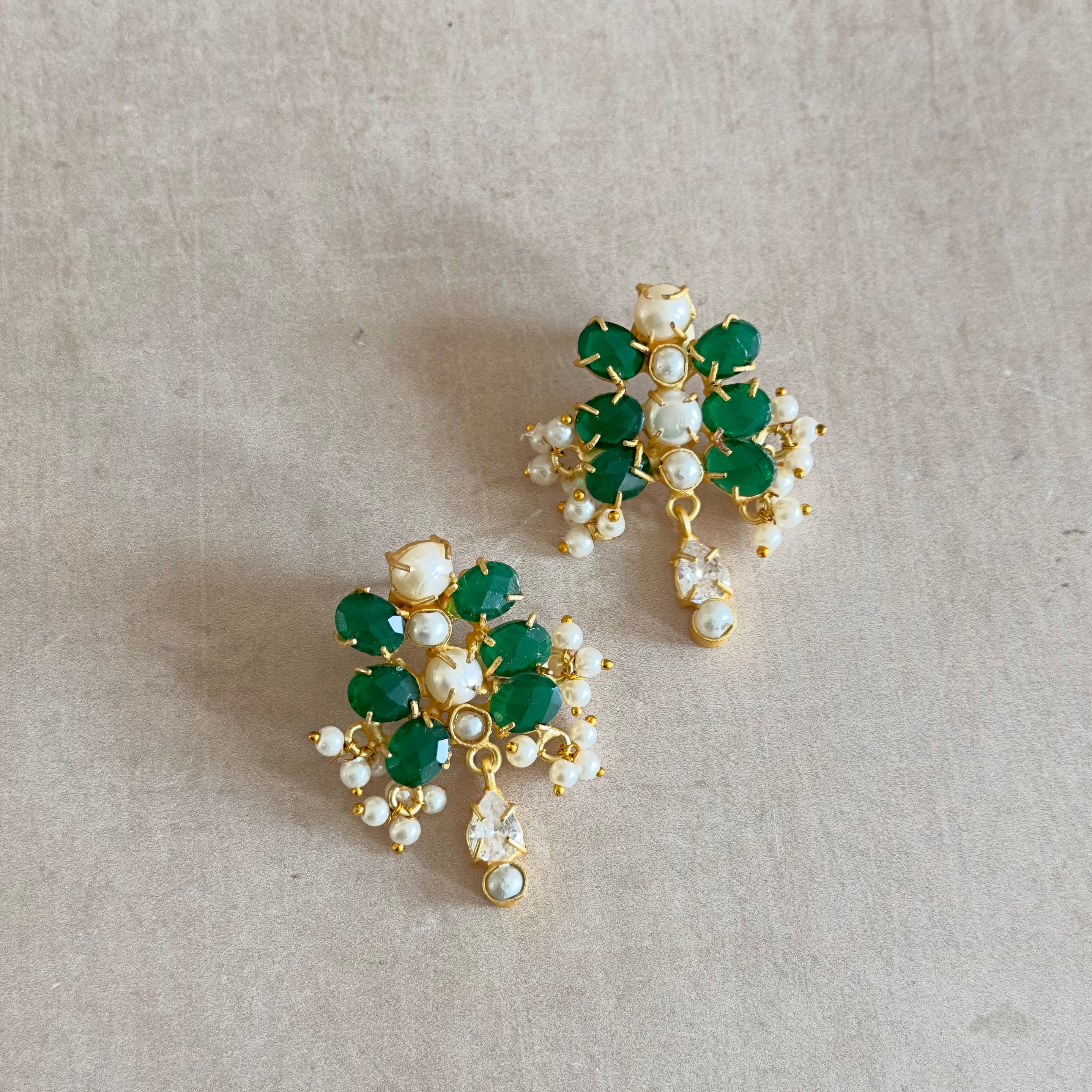 Freya Green Stud Earrings - Ahseya & Co