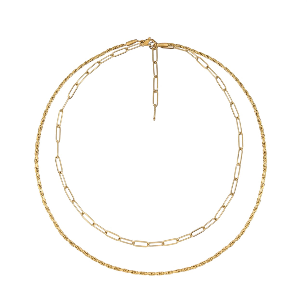 Lila Layered Chain Necklace Gold - Ahseya & Co